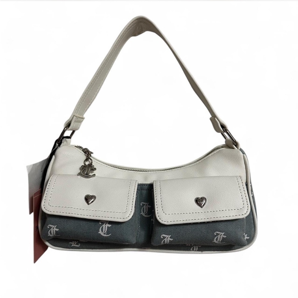Juicy Couture White and Denim Shoulder Bag